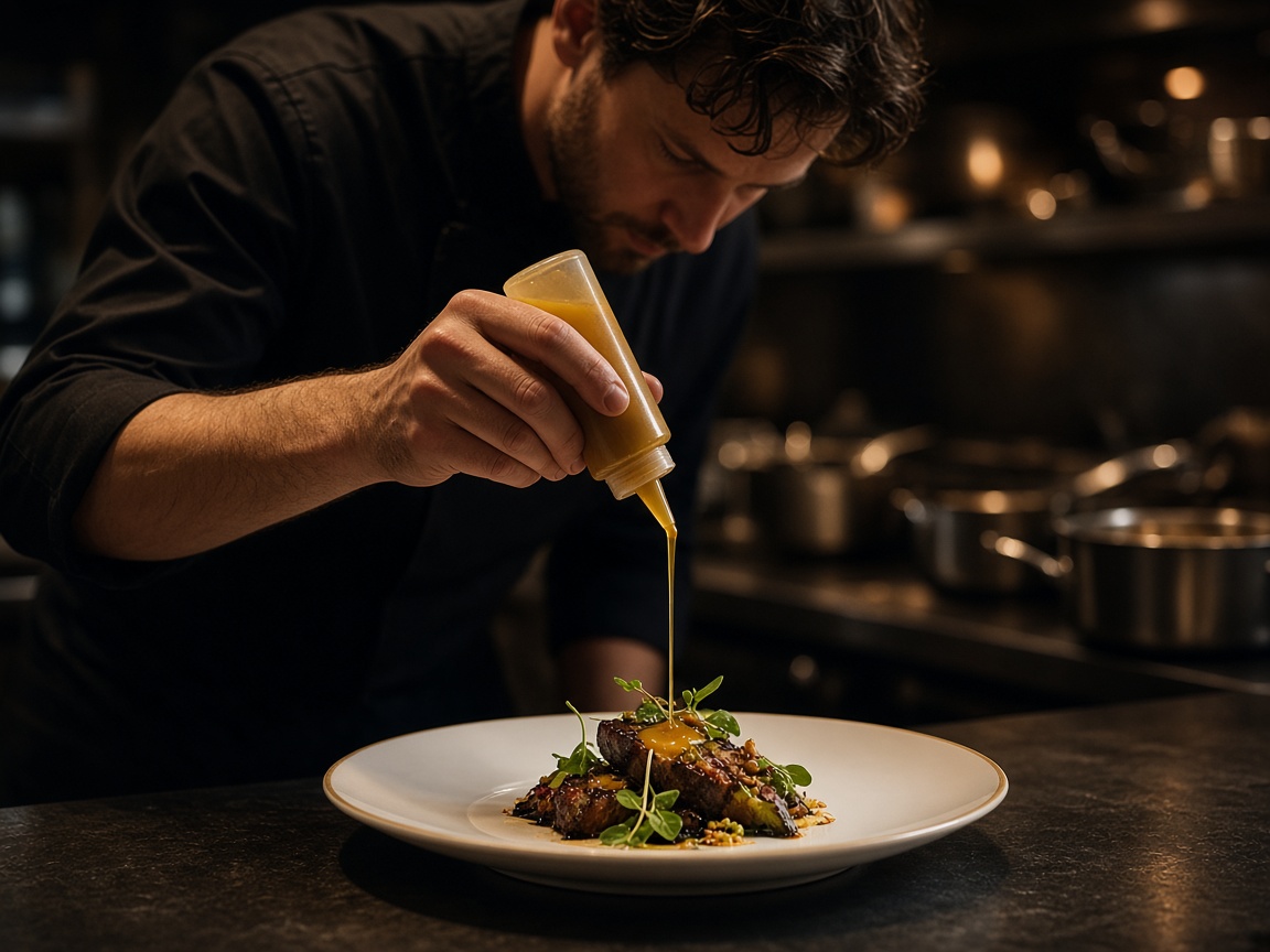 Kitchen plating at The Hive Lounge