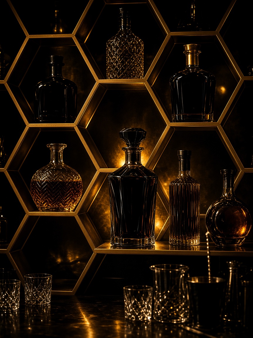 Bottles and bar at The Hive Lounge